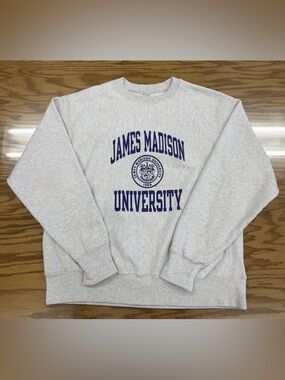 Vintage Champion Reverse Weave James Madison University Crest Logo Crewneck L